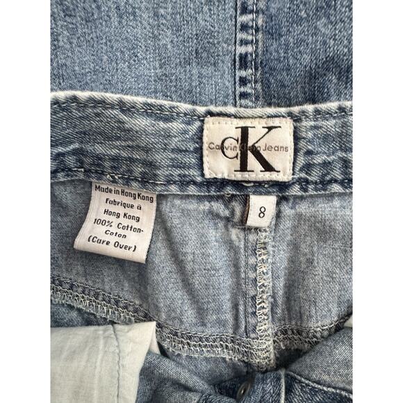 Calvin Klein Jeans Vintage Denim Snap Button Front Midi Skirt Womens Size 25 - Picture 9 of 9